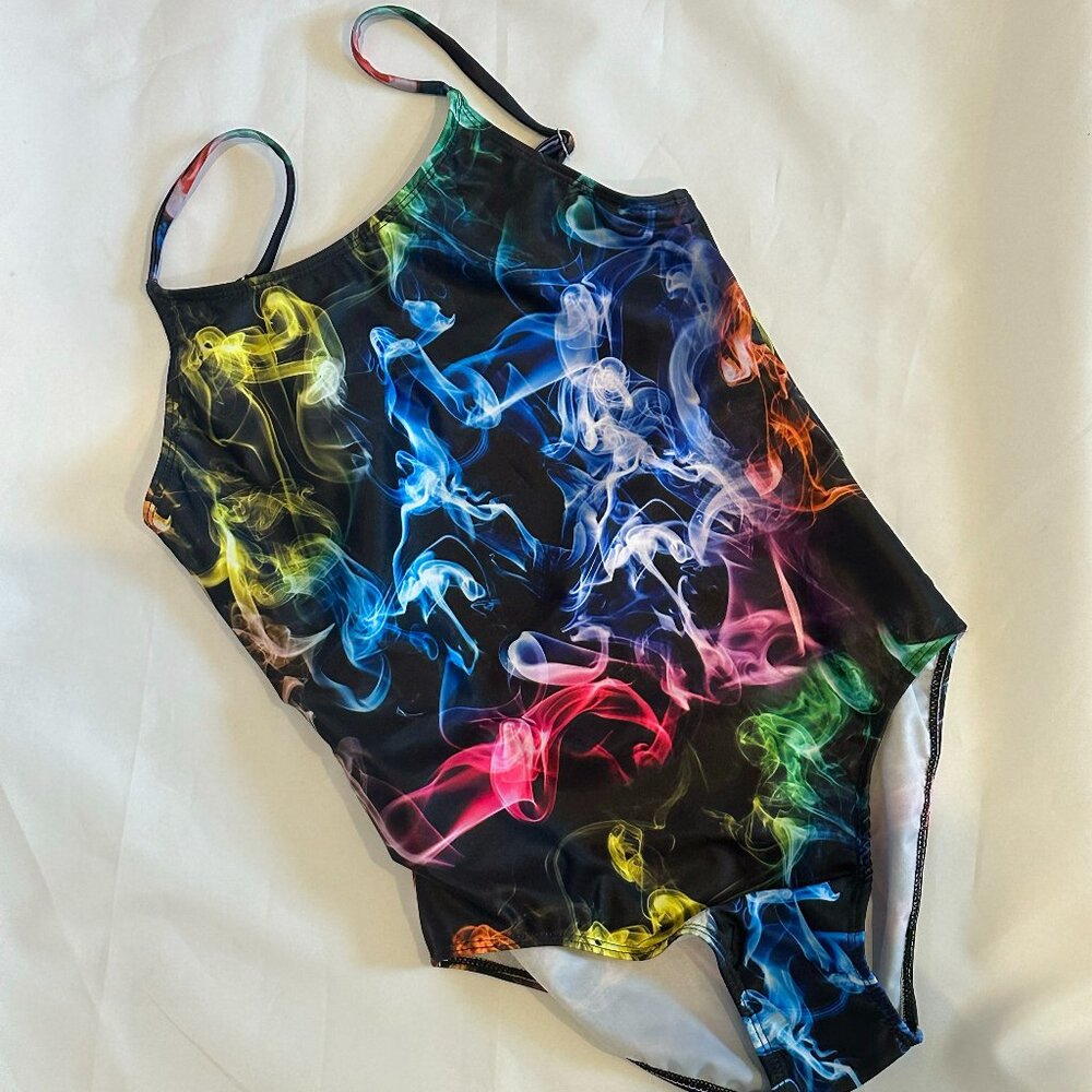 A IDEA ONE Girl's Swimsuit Size 10-12 New in Bag - black one piece